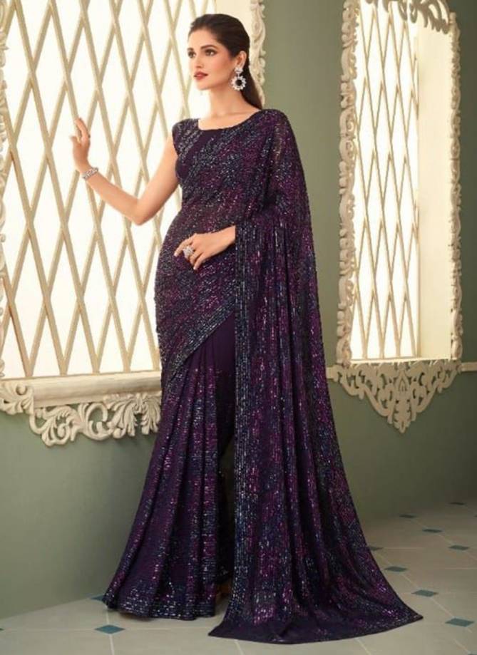 Sparkle TFH New Latest Designer Party Wear Smooth Georgette Saree Collection